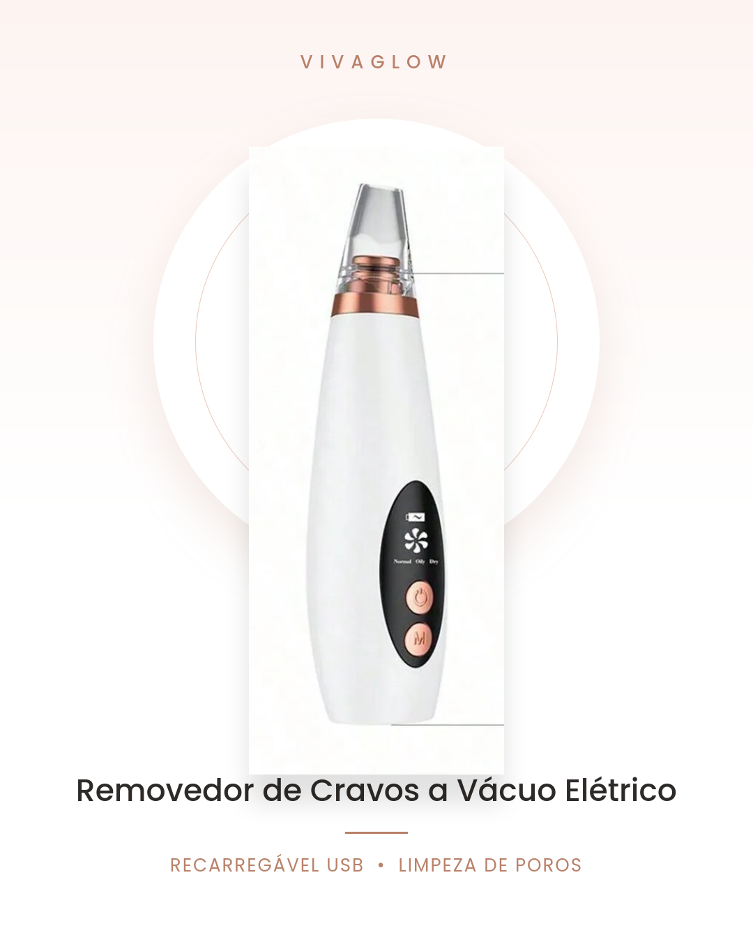 Removedor de Cravos a Vácuo Elétrico — Limpeza de Poros Recarregável USB