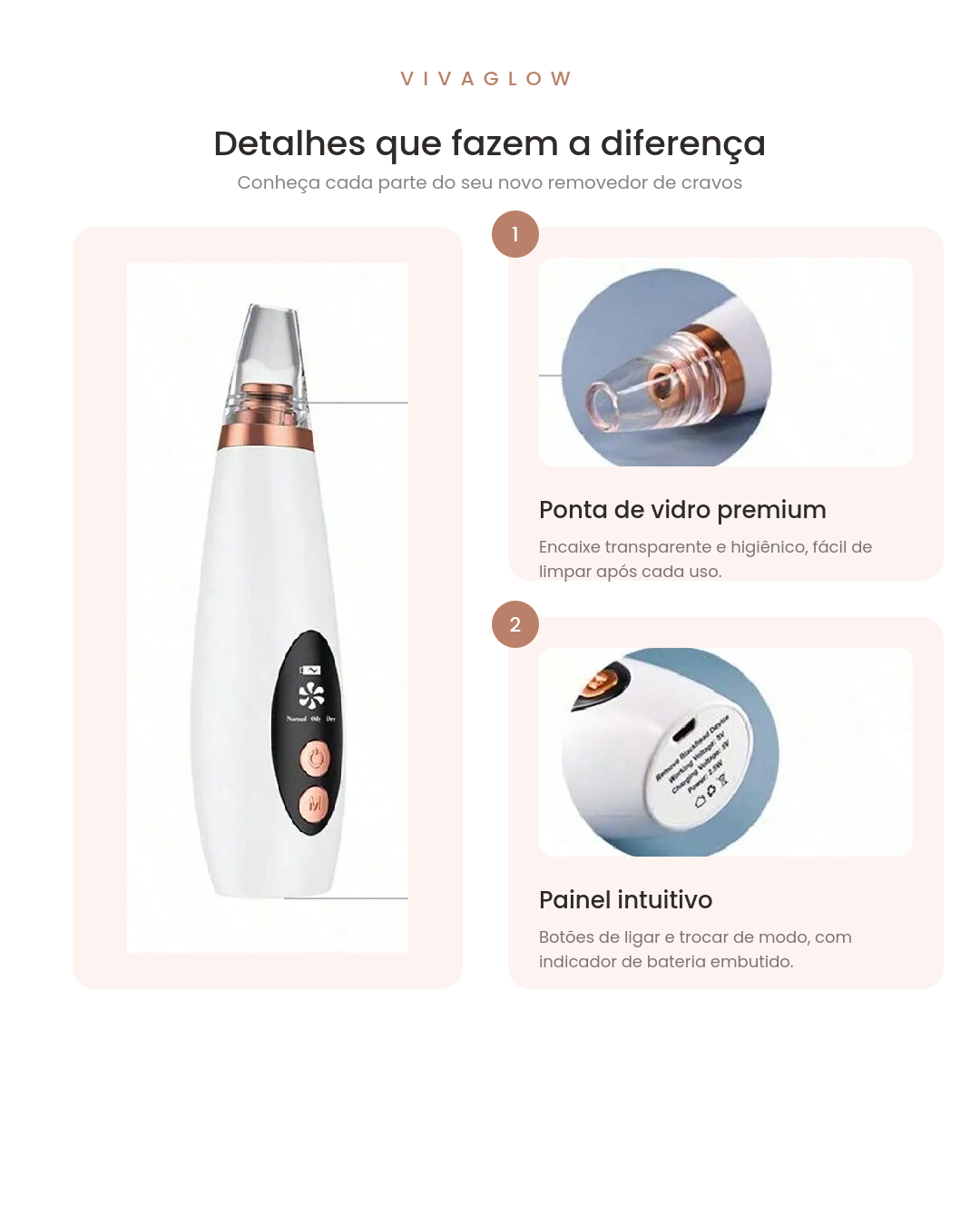 Removedor de Cravos a Vácuo Elétrico — Limpeza de Poros Recarregável USB
