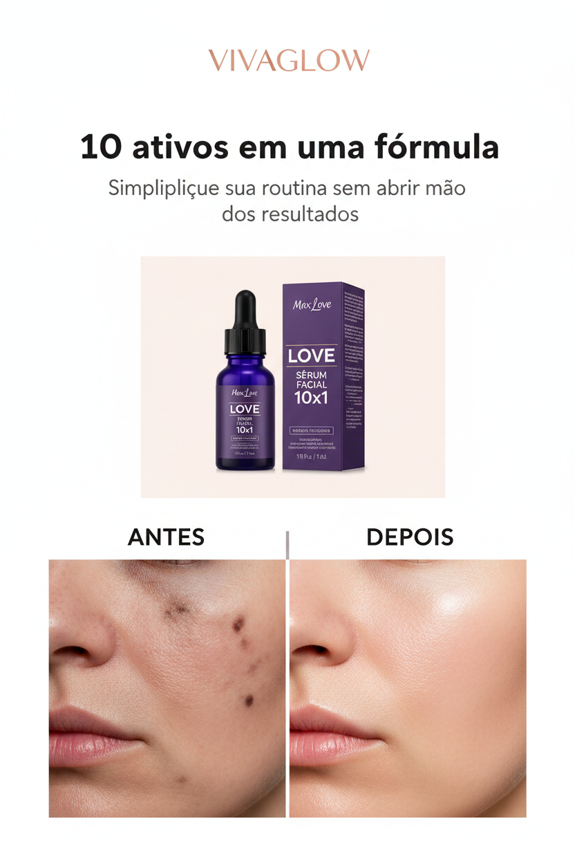 Sérum Facial 10 em 1 — Toda a Rotina de Skincare em Um Frasco