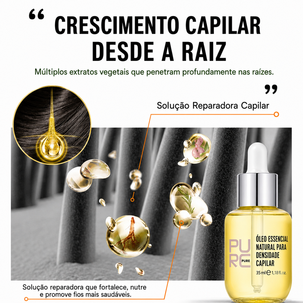 Óleo de Crescimento Capilar PURC antiqueda