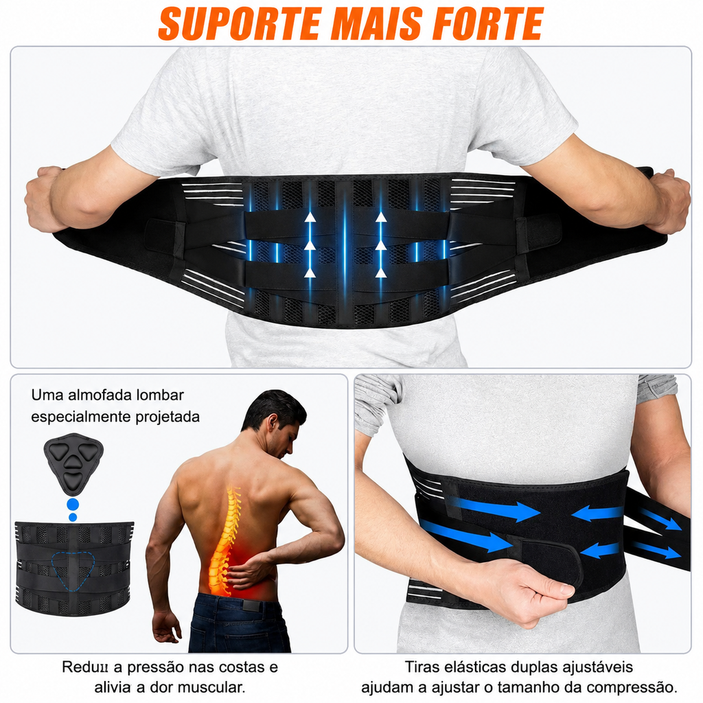 Cinta Modeladora e Suporte Lombar Ergonômico
