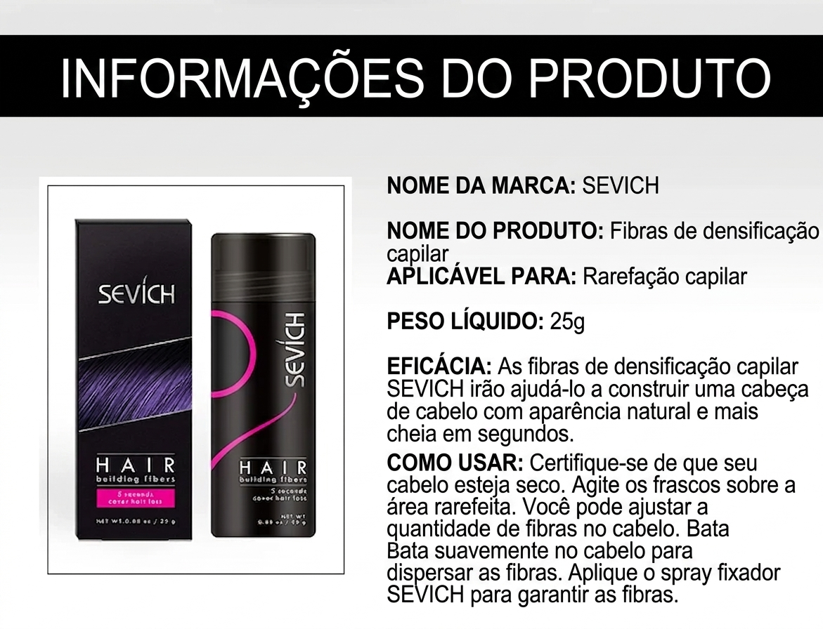 Pó de Fibras Capilares Sevich