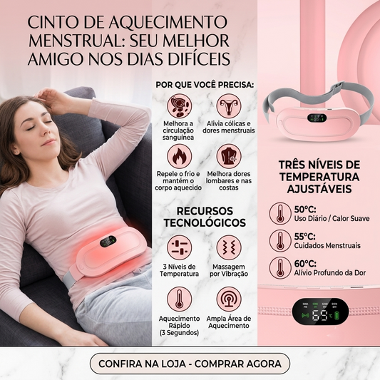 Cinta Térmica Elétrica para Cólicas Menstruais — Alívio de Desconforto