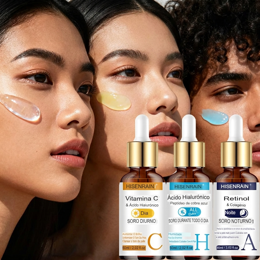 ✨ Combo Rejuvenescedor HISENRAIN – Vitamina C + Retinol + Ácido Hialurônico