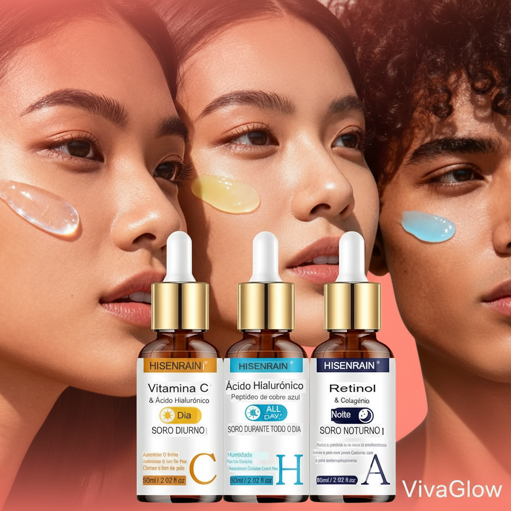 Combo Anti-Rugas VivaGlow com Sérum Vitamina C, Retinol e Ácido Hialurônico - foto principal