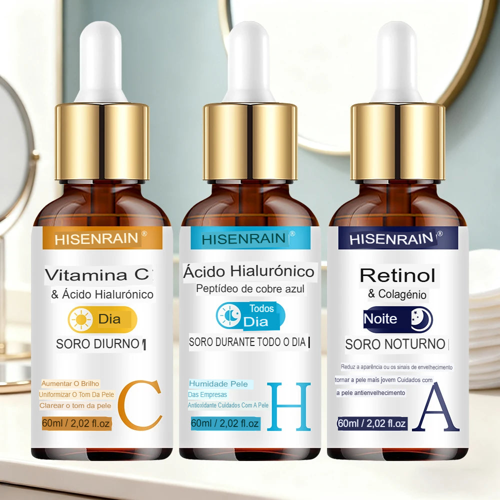 ✨ Combo Rejuvenescedor HISENRAIN – Vitamina C + Retinol + Ácido Hialurônico